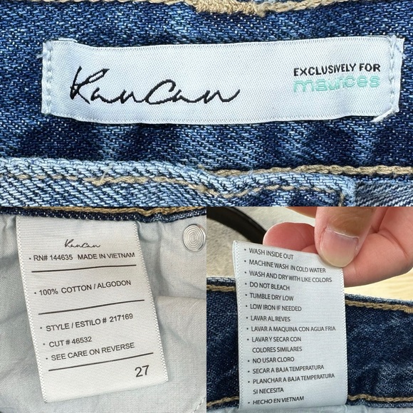 KanCan Ripped High Rise Wide Leg Cropped Jean women’s size 27 - Picture 8 of 11